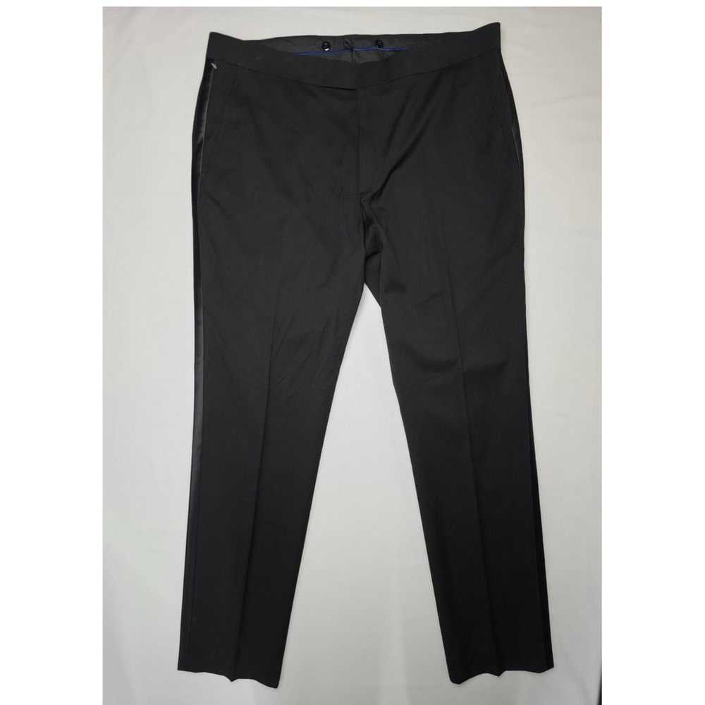 Kenneth Cole Black Dress Pants with Satin Side Stripe